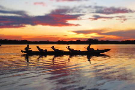 sunset in laguna grande cuyabeno activity ecuador amazonas